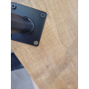 MACABANE - Chevet marron 1 tiroir effet cannage pieds métal noir